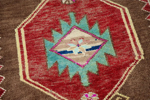 3x6 Red Vintage Turkish Area Rug