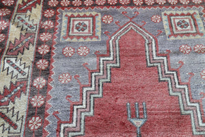 3x6 Red Vintage Turkish Area Rug