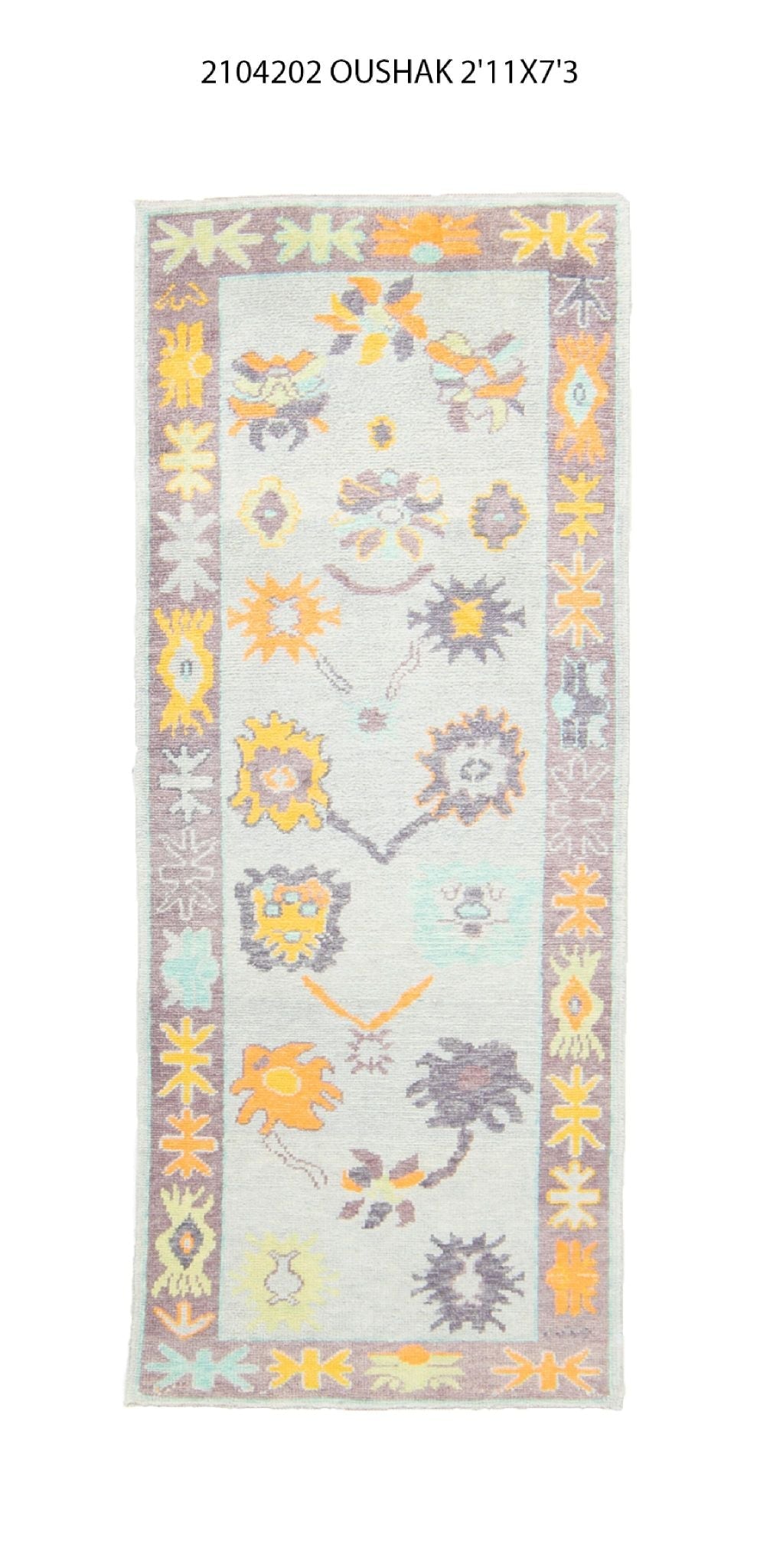 3x7 Modern Oushak Area Runner Rug