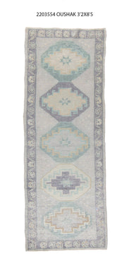 3x8 Modern Oushak Area Runner Rug