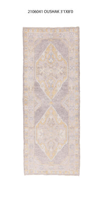 3x8 Modern Oushak Area Runner Rug