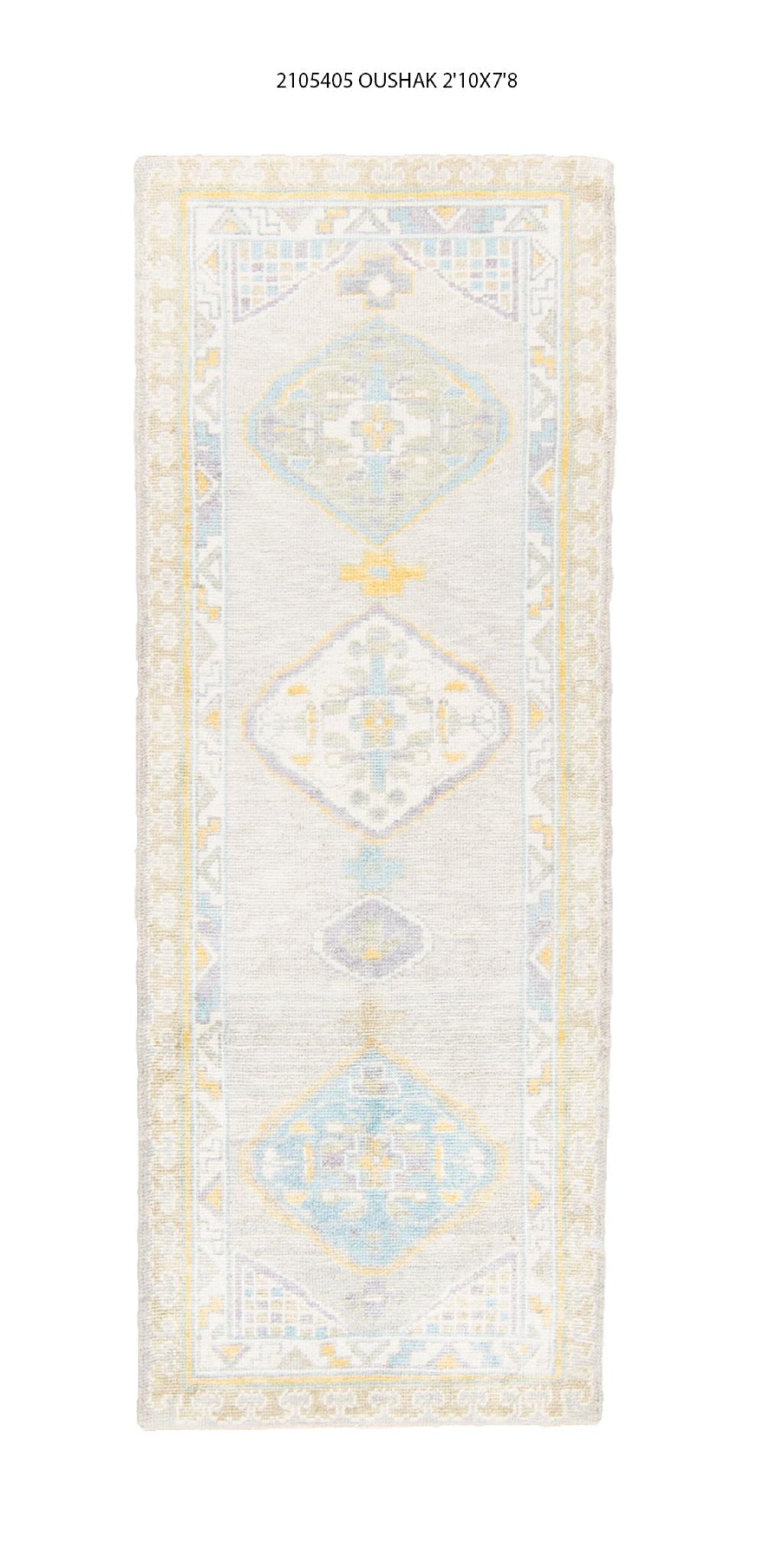 3x8 Modern Oushak Area Runner Rug