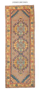3x8 Old & Vintage Tukish Area Runner Rug