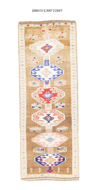 3x9 Old & Vintage Turkish Area Runner Rug