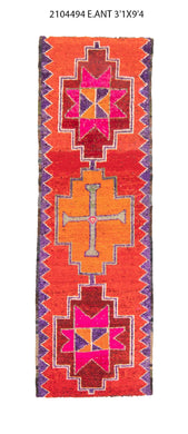3x9 Old & Vintage Turkish Area Runner Rug