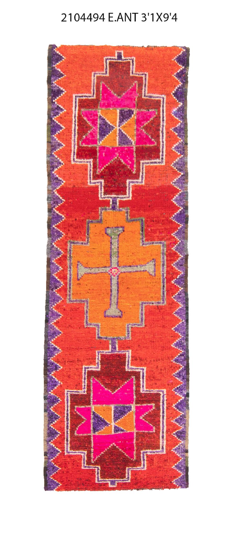 3x9 Old & Vintage Turkish Area Runner Rug