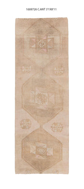 3x9 Old & Vintage Turkish Area Runner Rug