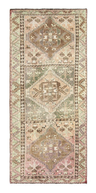 4x10 Colorful Old & Vintage Turkish Area Rug
