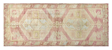 4x10 Colorful Old & Vintage Turkish Area Rug