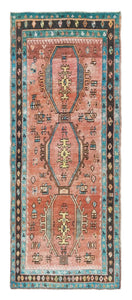 4x10 Colorful Old & Vintage Turkish Area Rug