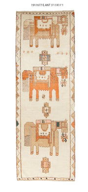 4x11 Old & Vintage Turkish Area Rug