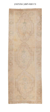4x11 Old & Vintage Turkish Area Runner Rug