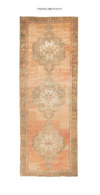 4x11 Old & Vintage Turkish Area Runner Rug