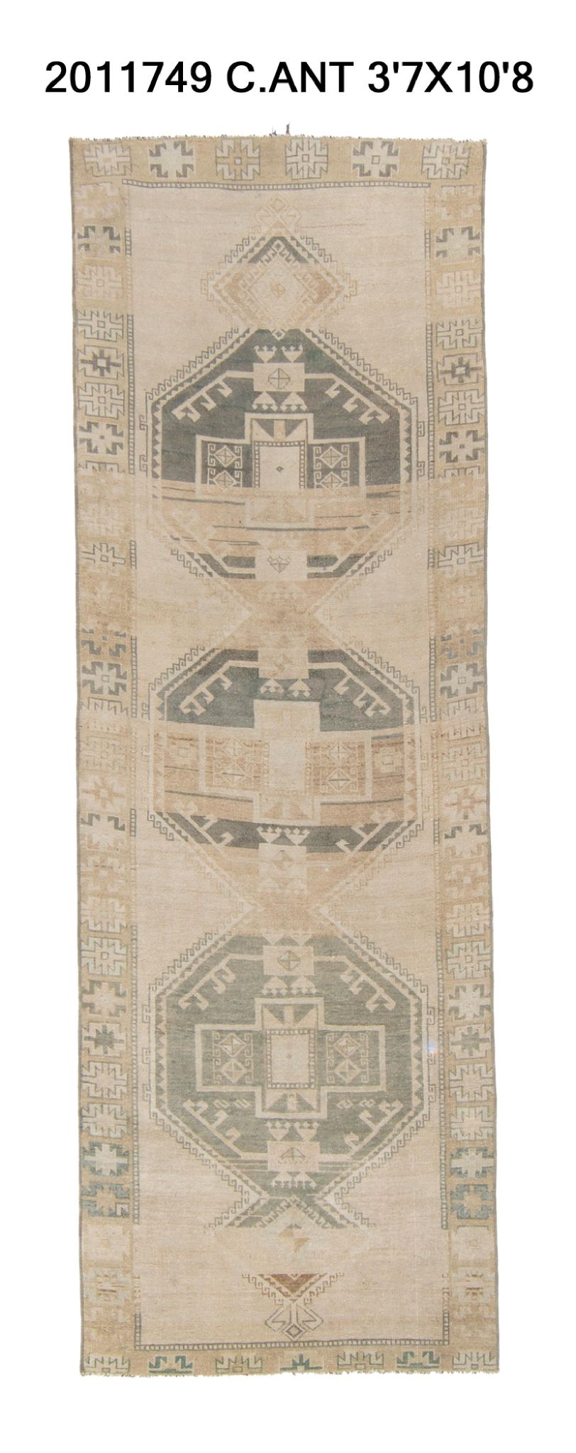 4x11 Old & Vintage Turkish Area Runner Rug