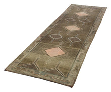 4x13 Colorful Old & Vintage Turkish Runner Rug