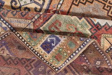 4x13 Colorful Old & Vintage Turkish Runner Rug