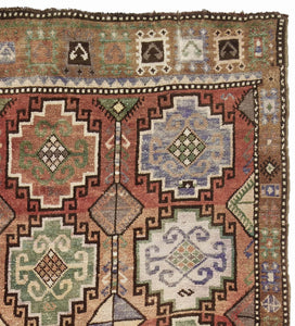 4x13 Colorful Old & Vintage Turkish Runner Rug