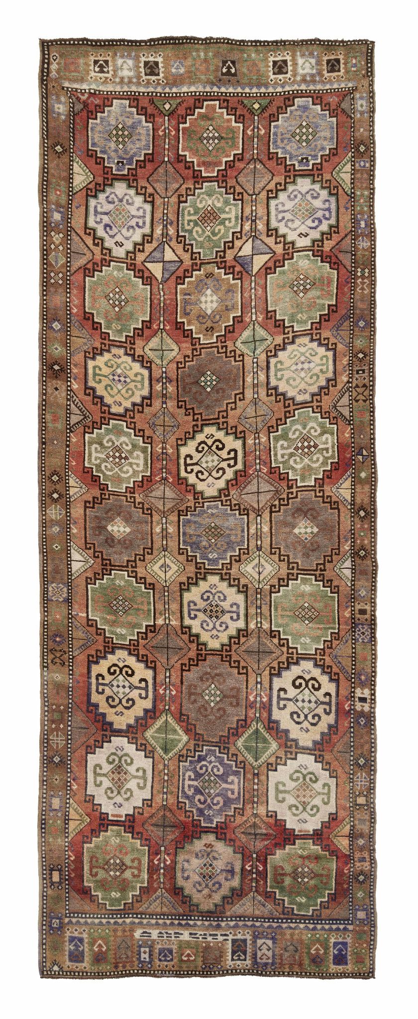 4x13 Colorful Old & Vintage Turkish Runner Rug