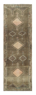 4x13 Colorful Old & Vintage Turkish Runner Rug