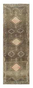 4x13 Colorful Old & Vintage Turkish Runner Rug