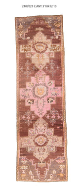 4x13 Old & Vintage Turkish Area Runner Rug