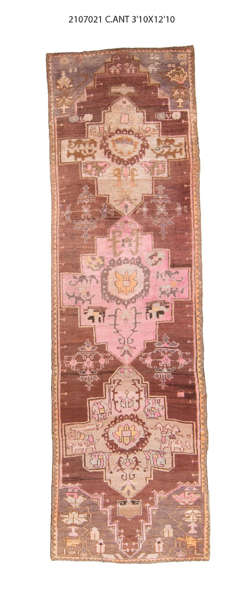 4x13 Old & Vintage Turkish Area Runner Rug