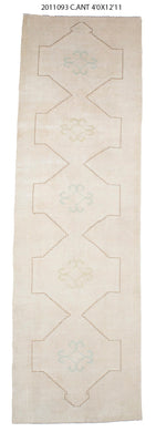 4x13 Old & Vintage Turkish Area Runner Rug
