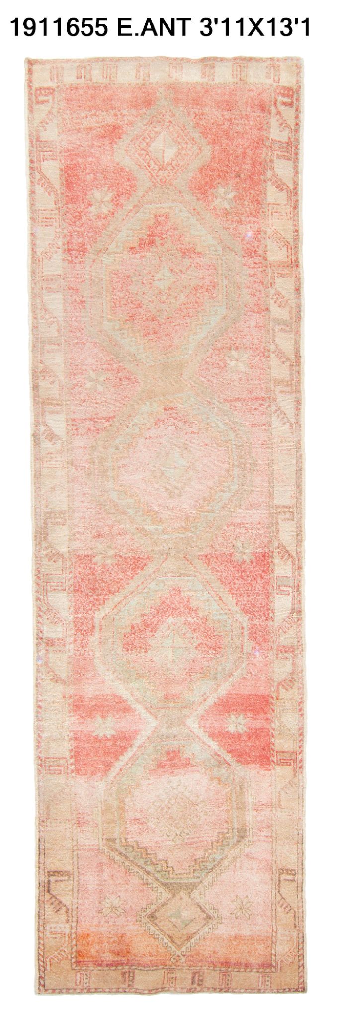 4x13 Old & Vintage Turkish Area Runner Rug