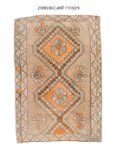 4x3 Old & Vintage Turkish Area Rug