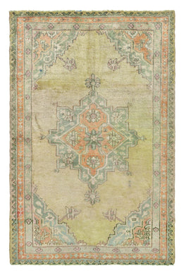 4x5 Colorful Vintage Oushak Area Rug