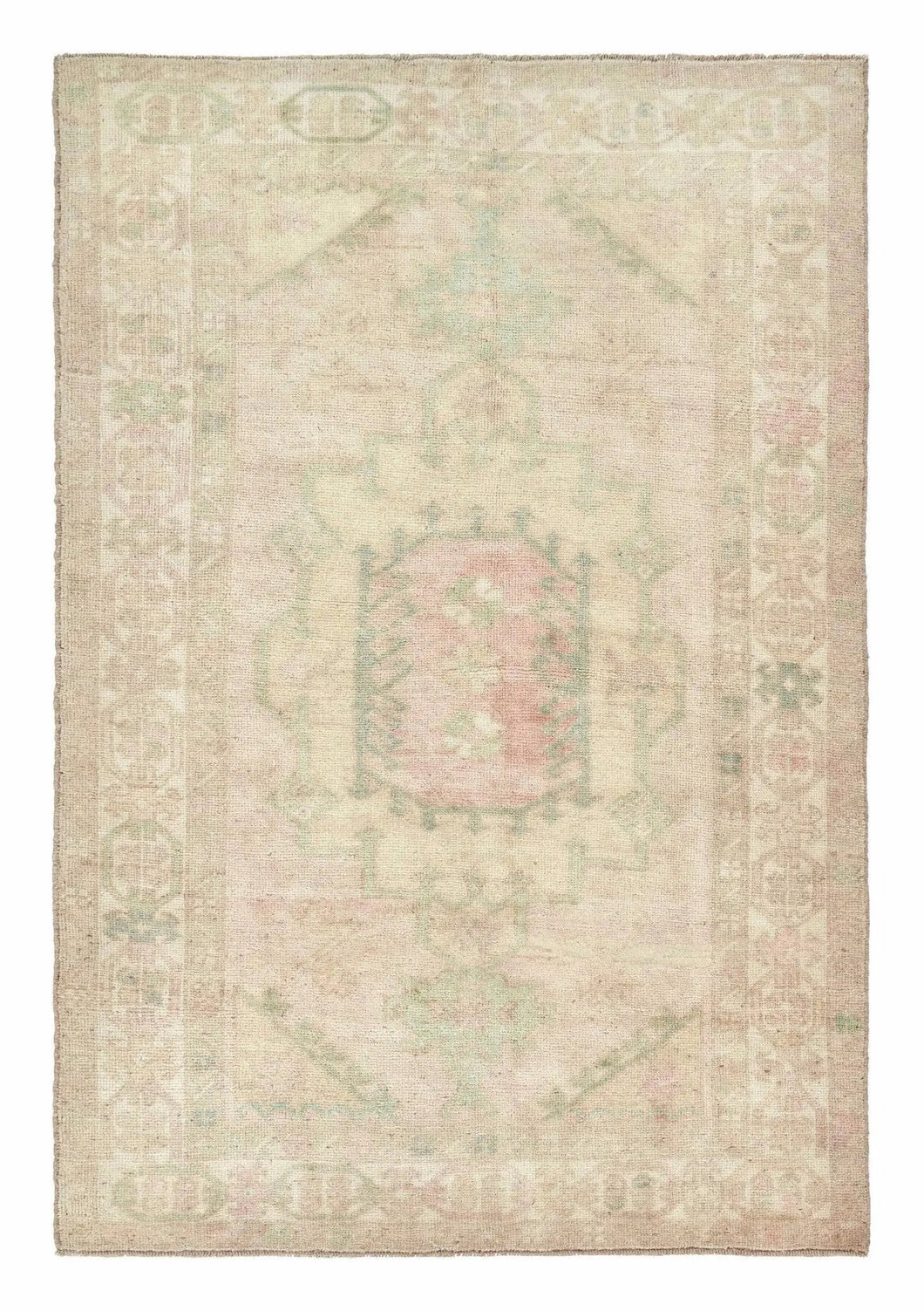 4x6 Blush & Light Brown Soft Old & Vintage Turkish Area Rug