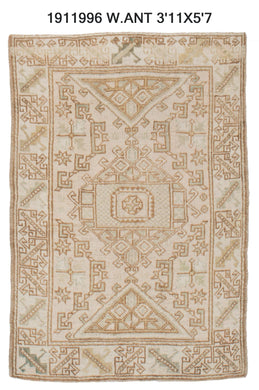 4x6 Old & Vintage Turkish Area Rug