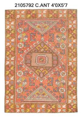 4x6 Old & Vintage Turkish Area Rug