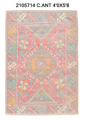 4x6 Old & Vintage Turkish Area Rug