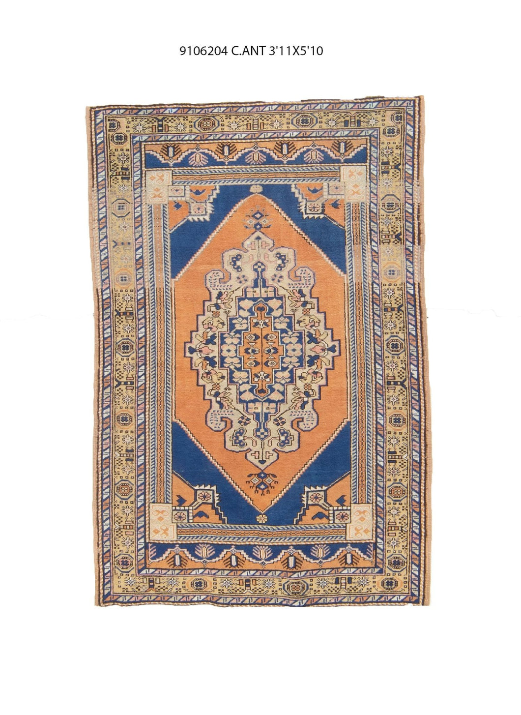 4x6 Old & Vintage Turkish Area Rug