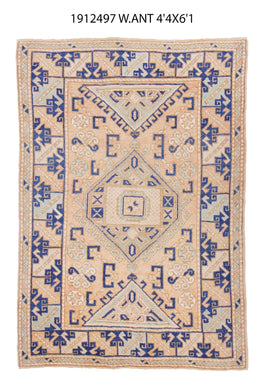 4x6 Old & Vintage Turkish Area Rug