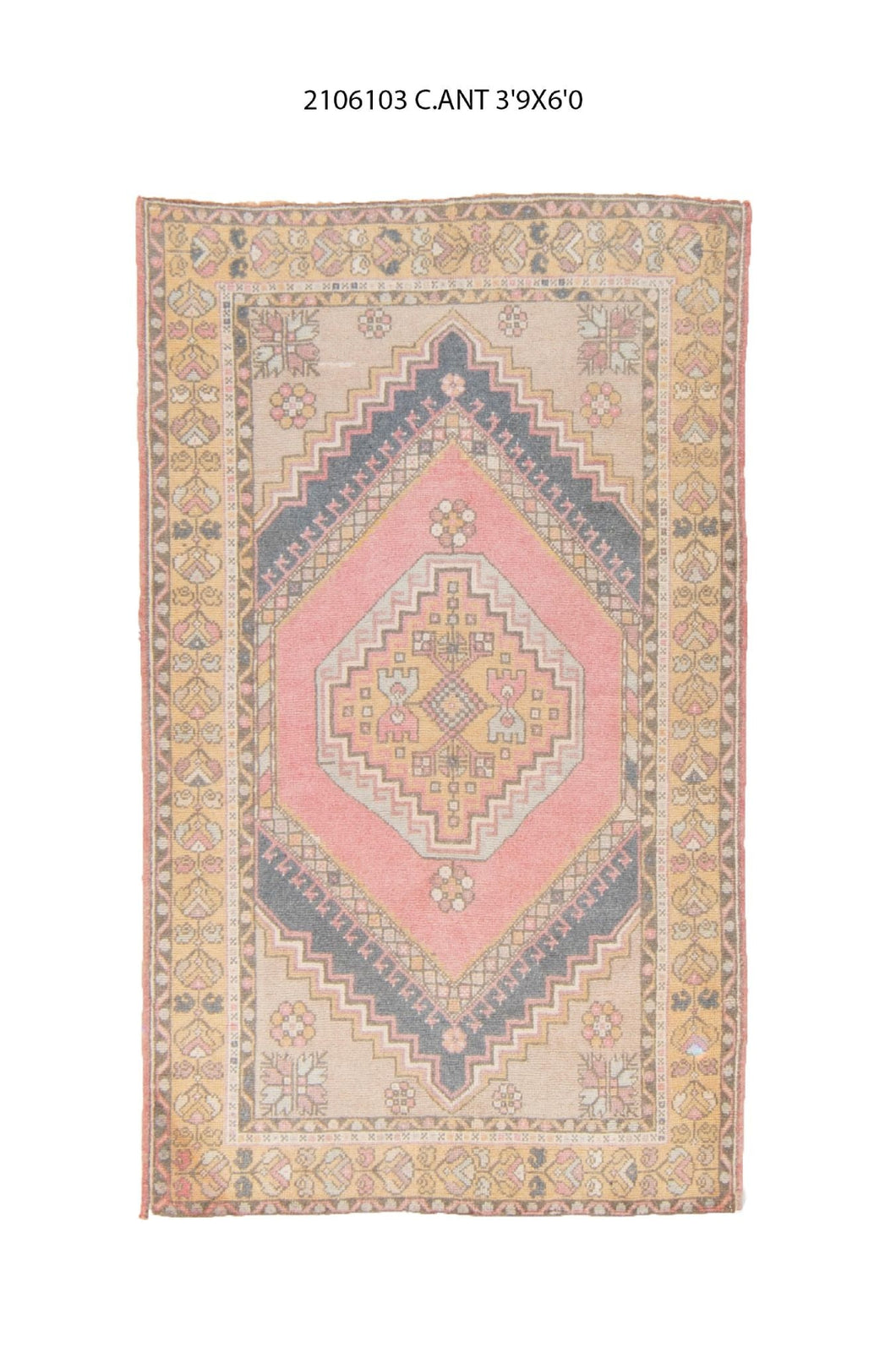 4x6 Old & Vintage Turkish Area Rug