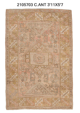 4x6 Old & Vintage Turkish Area Rug