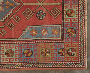 4x6 Red Vintage Turkish Area Rug