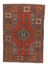 4x6 Red Vintage Turkish Area Rug