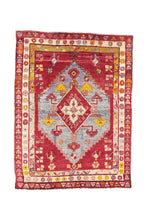 4x6 Red Vintage Turkish Area Rug