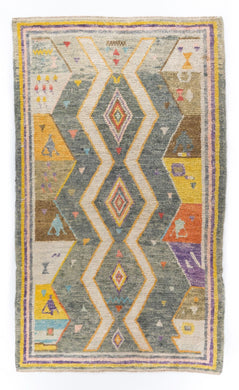 4x7 Colorful Modern Oushak Area Rug