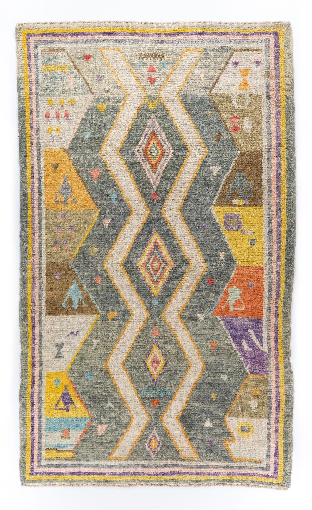 4x7 Colorful Modern Oushak Area Rug