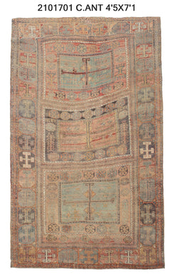 4x7 Old & Vintage Turkish Area Rug
