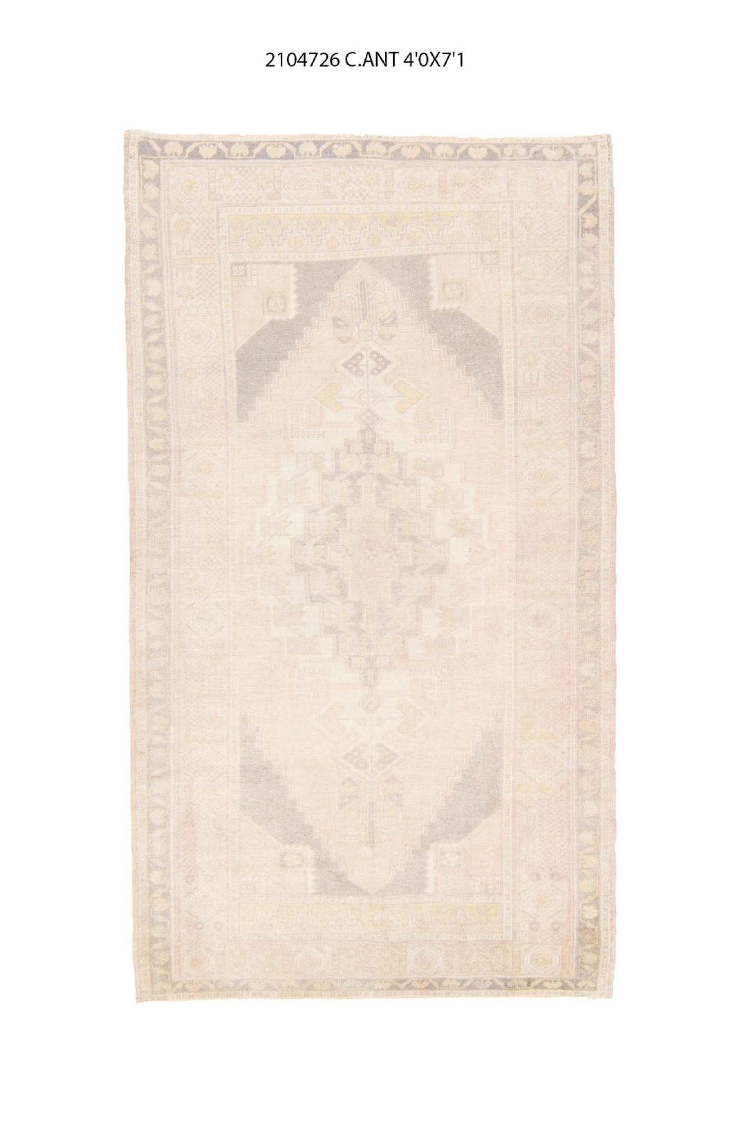 4x7 Old& Vintage Turkish Area Rug