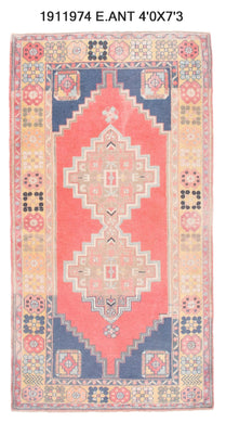 4x7 Old & Vintage Turkish Area Rug