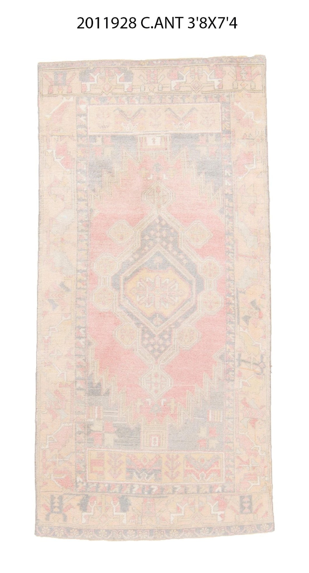 4x7 Old& Vintage Turkish Area Runner Rug