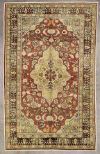 4x7 Red Vintage Turkish Area Rug
