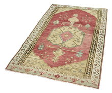 4x7 Colorful Old & Vintage Turkish Area Rug
