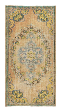 4x8 Colorful Old & Vintage Turkish Area Rug